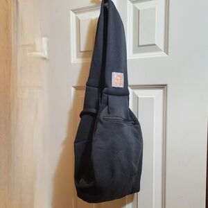 Tomkas Small Dog Sling Carrier w/Zip Pocket Black w/ B/W Lining